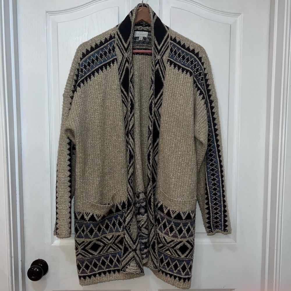 Lucky Brand, size 2x southwestern print cardigan.